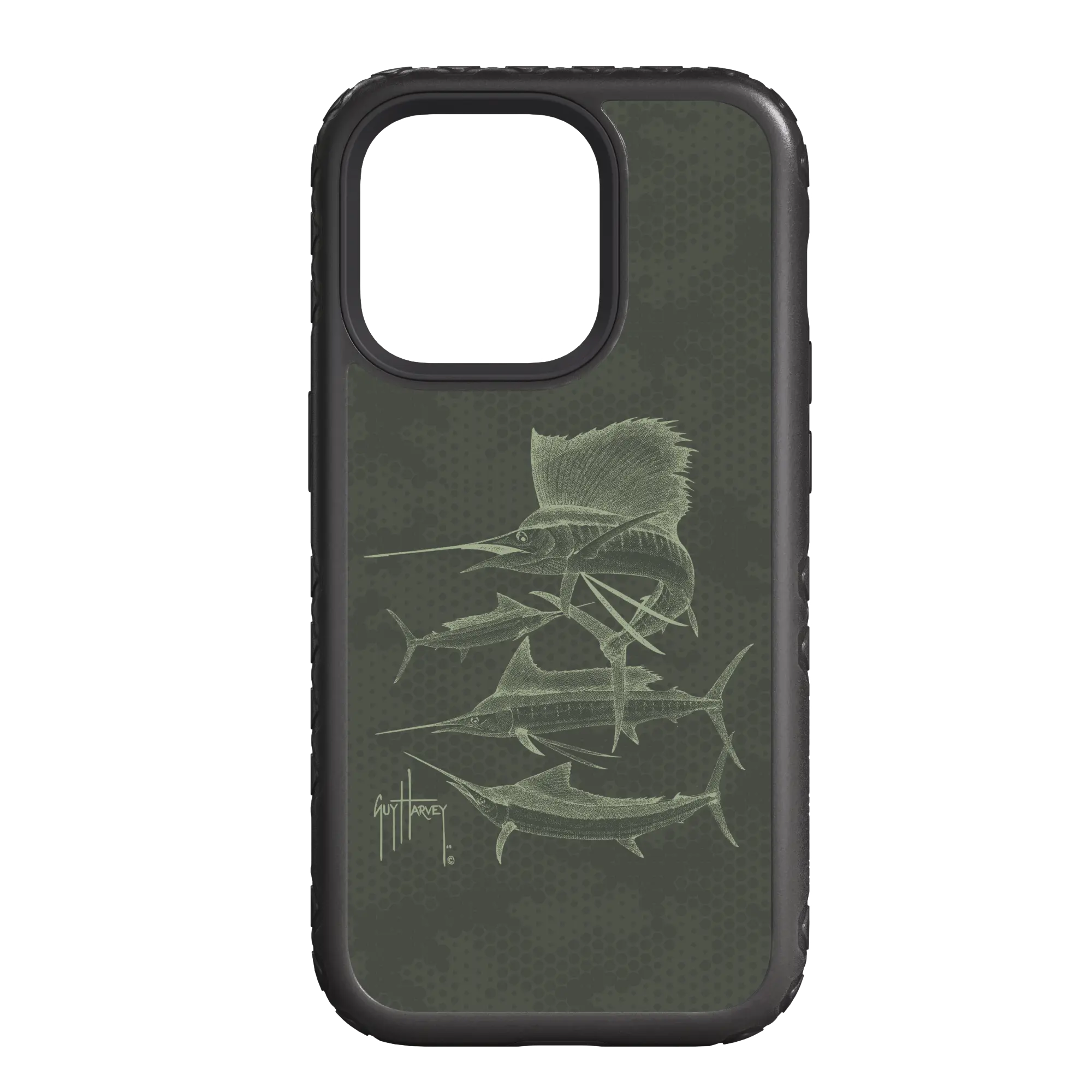 Guy Harvey Fortitude Series for Apple iPhone 14 Plus - Green Camo - Custom Case - OnyxBlack - cellhelmet