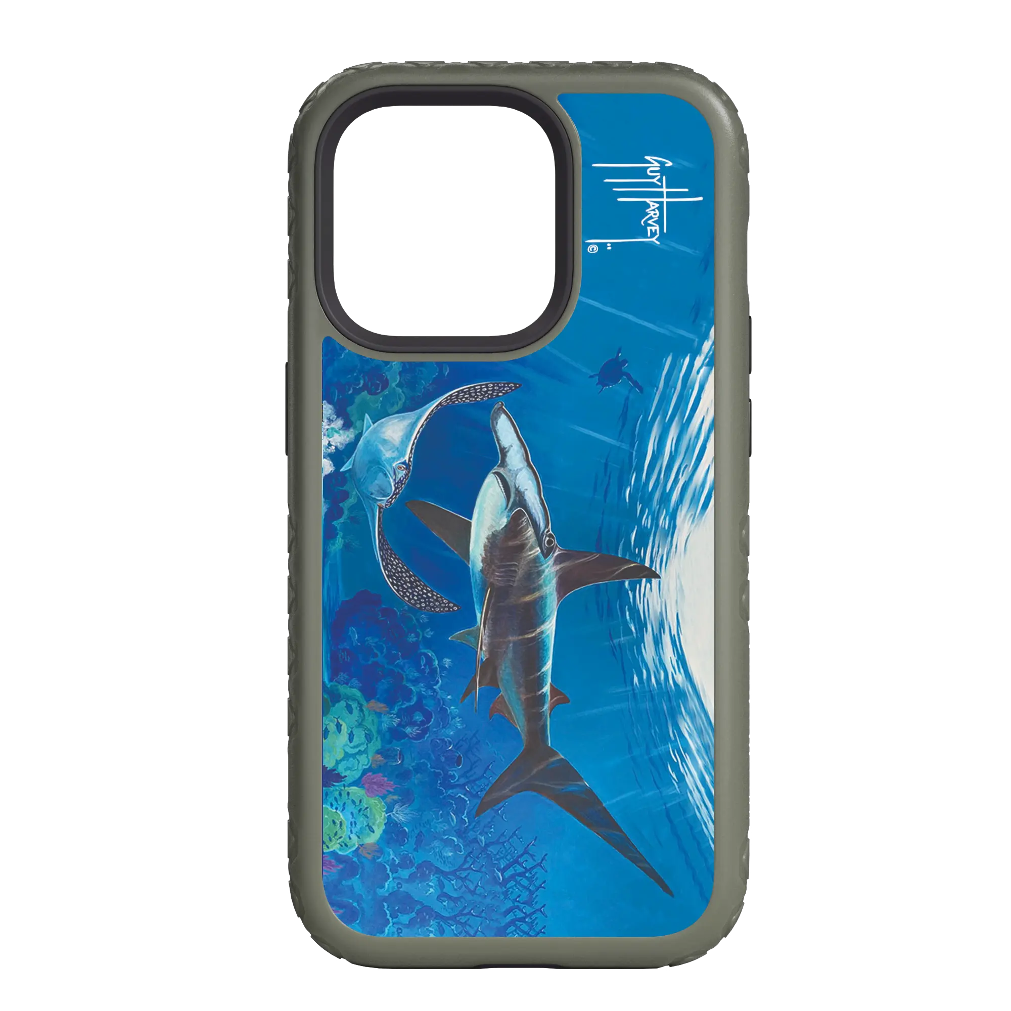 Guy Harvey Fortitude Series for Apple iPhone 14 Plus - Hammer Down - Custom Case - OliveDrabGreen - cellhelmet