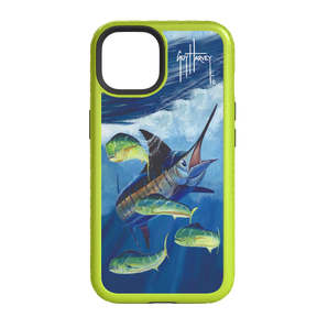 Guy Harvey Fortitude Series for Apple iPhone 14 Pro - Four Play - Custom Case - ElectricLime - cellhelmet
