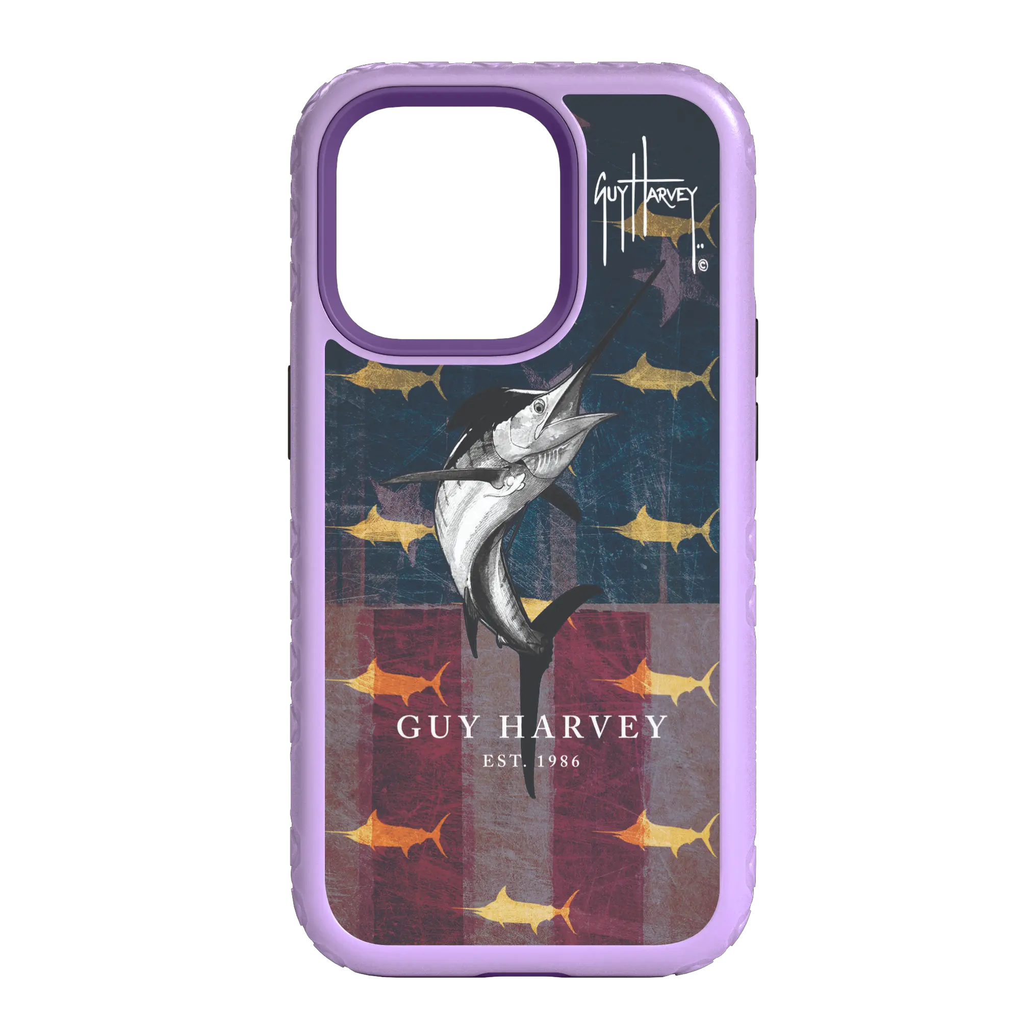 Guy Harvey Fortitude Series for Apple iPhone 14 Pro Max - American Marlin - Custom Case - LilacBlossomPurple - cellhelmet