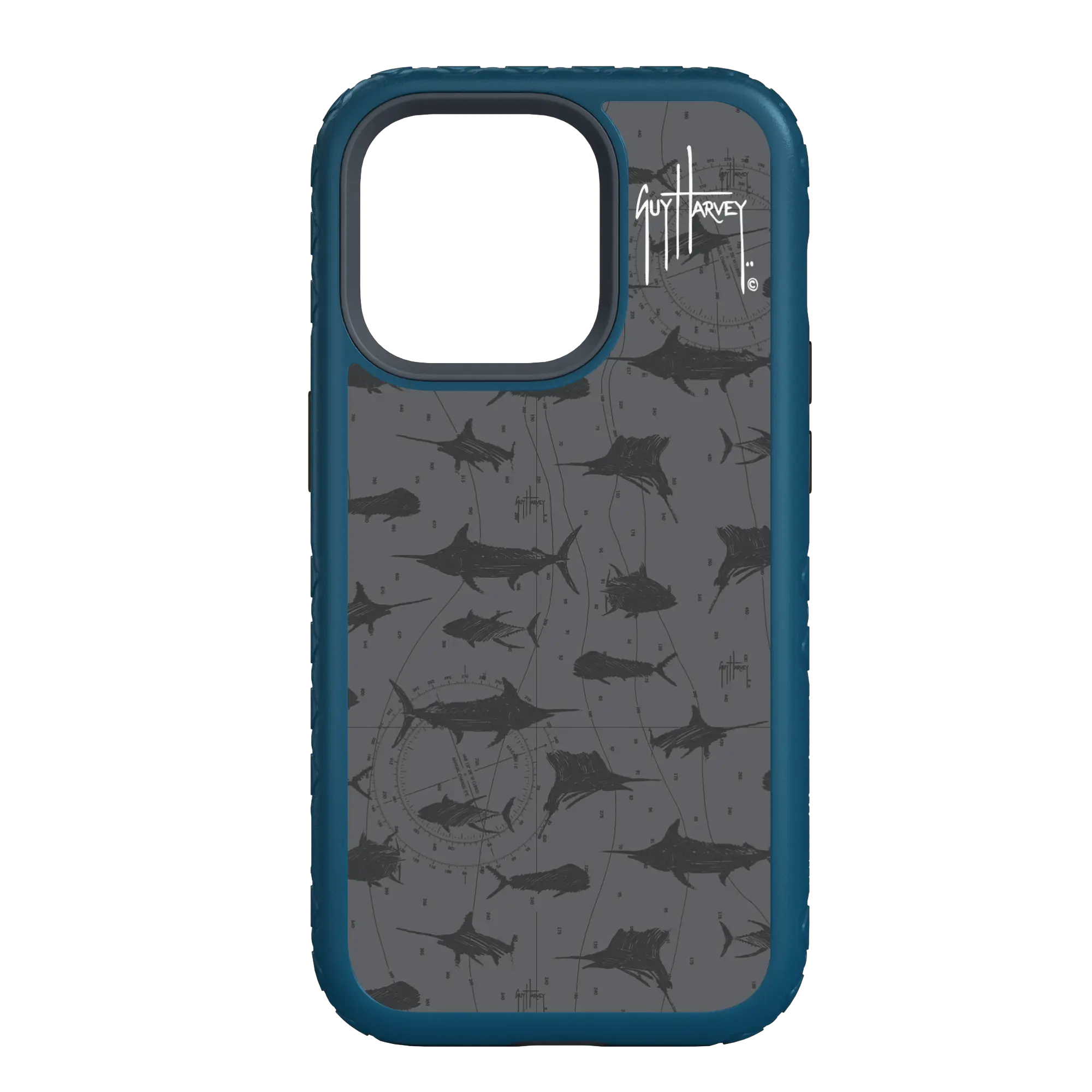 Guy Harvey Fortitude Series for Apple iPhone 14 Pro Max - Black Scribbler - Custom Case - DeepSeaBlue - cellhelmet