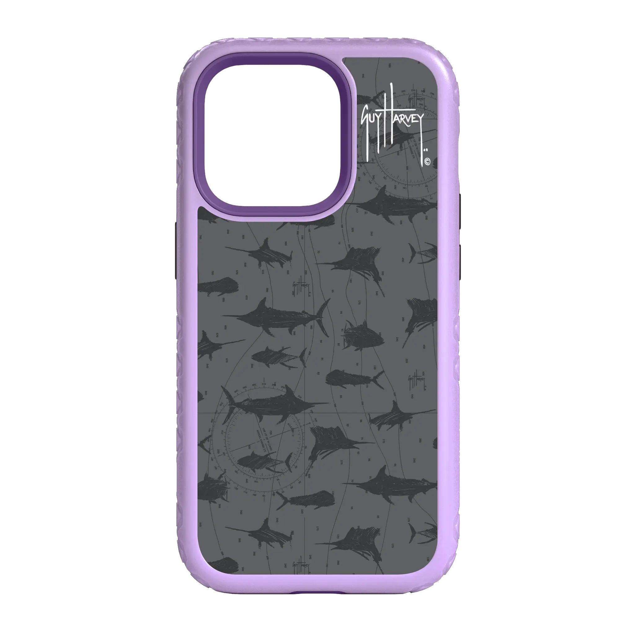 Guy Harvey Fortitude Series for Apple iPhone 14 Pro Max - Black Scribbler - Custom Case - LilacBlossomPurple - cellhelmet