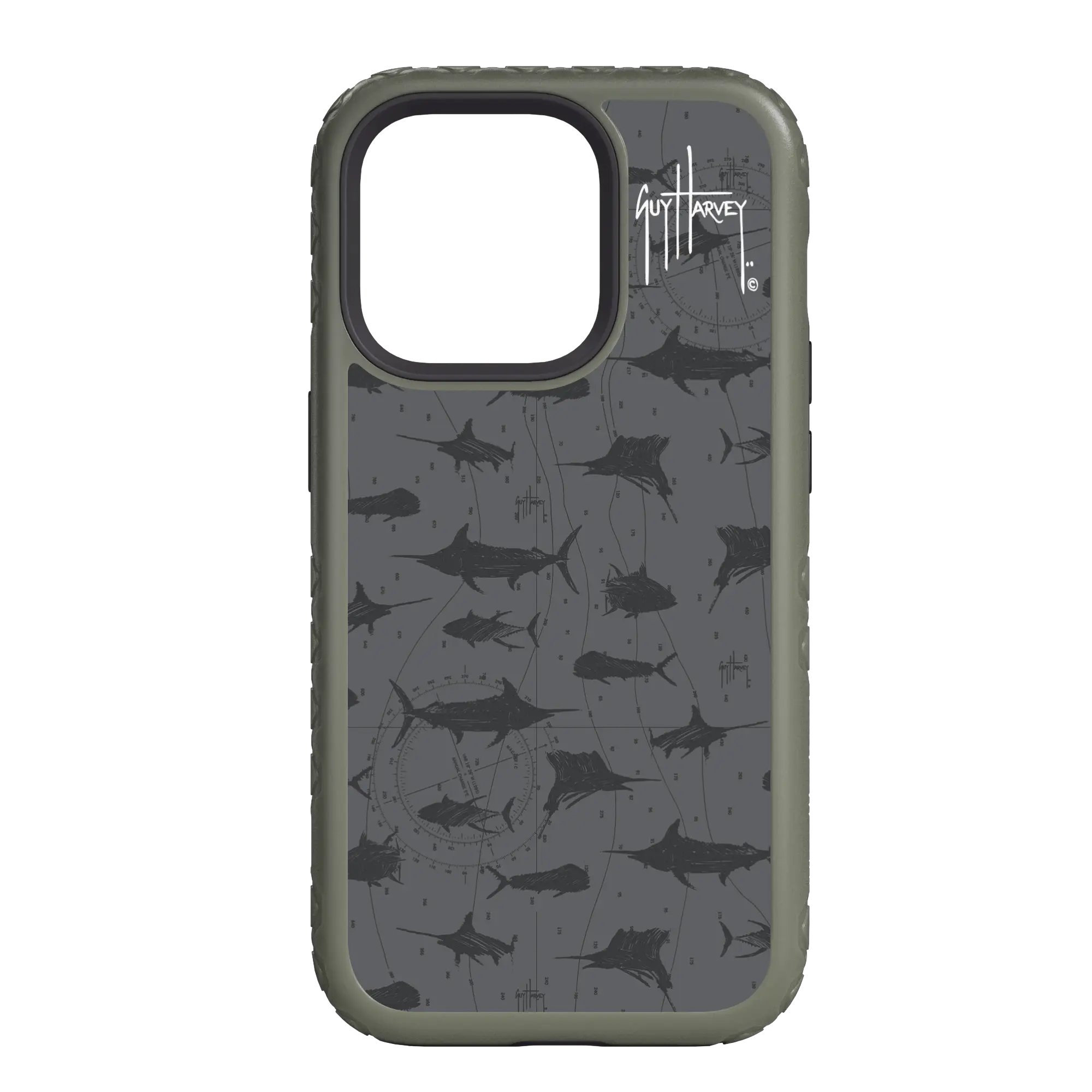 Guy Harvey Fortitude Series for Apple iPhone 14 Pro Max - Black Scribbler - Custom Case - OliveDrabGreen - cellhelmet