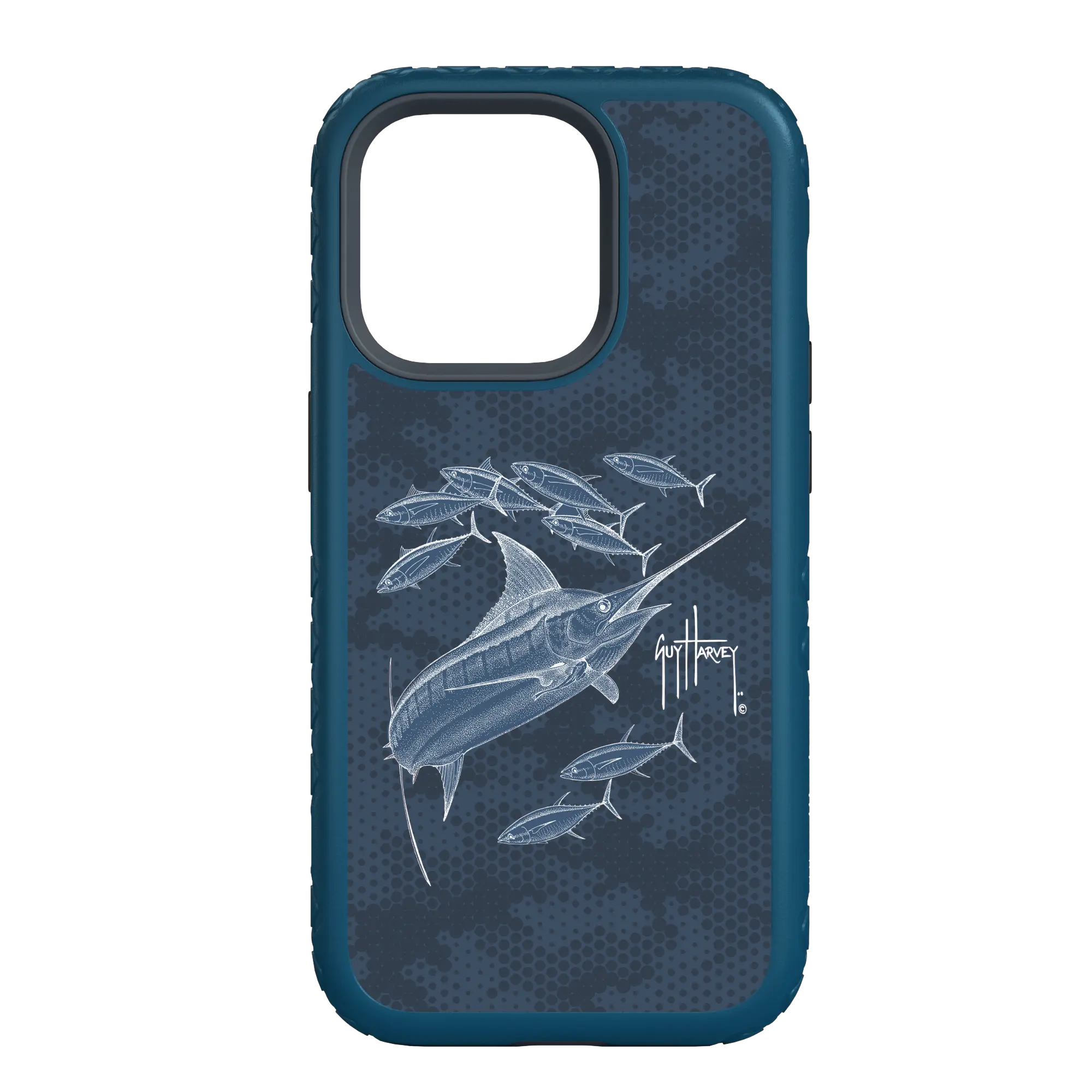 Guy Harvey Fortitude Series for Apple iPhone 14 Pro Max - Blue Camo - Custom Case - DeepSeaBlue - cellhelmet