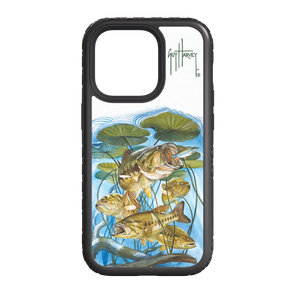 Guy Harvey Fortitude Series for Apple iPhone 14 Pro Max - Five Largemouth Under Lilypads - Custom Case - OnyxBlack - cellhelmet