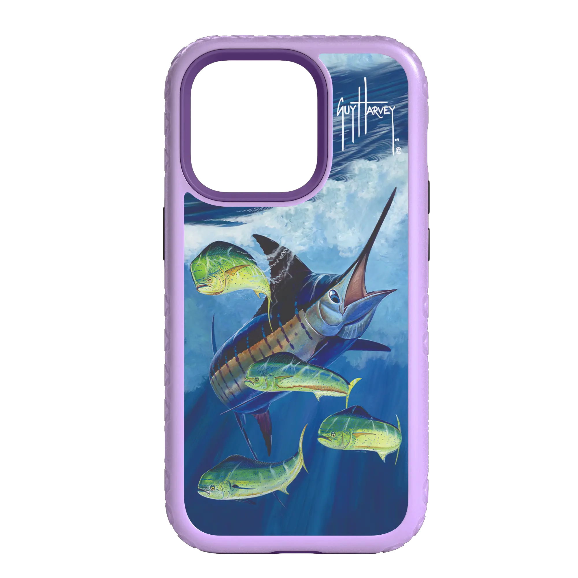 Guy Harvey Fortitude Series for Apple iPhone 14 Pro Max - Four Play - Custom Case - LilacBlossomPurple - cellhelmet
