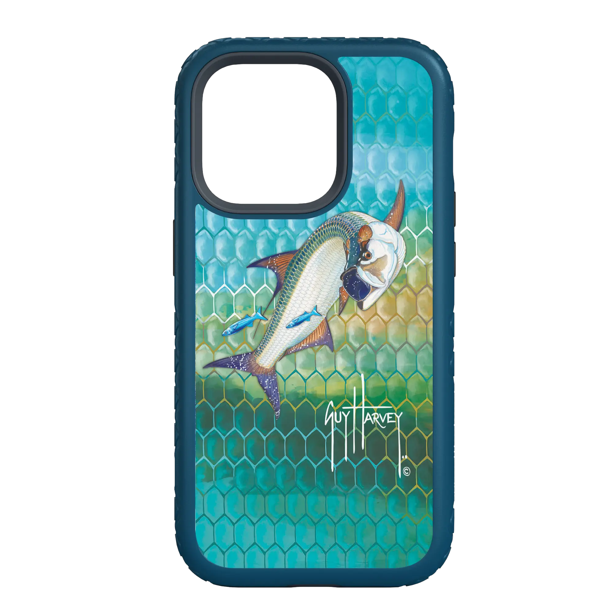 Guy Harvey Fortitude Series for Apple iPhone 14 Pro Max - Tarpon Skin - Custom Case - DeepSeaBlue - cellhelmet