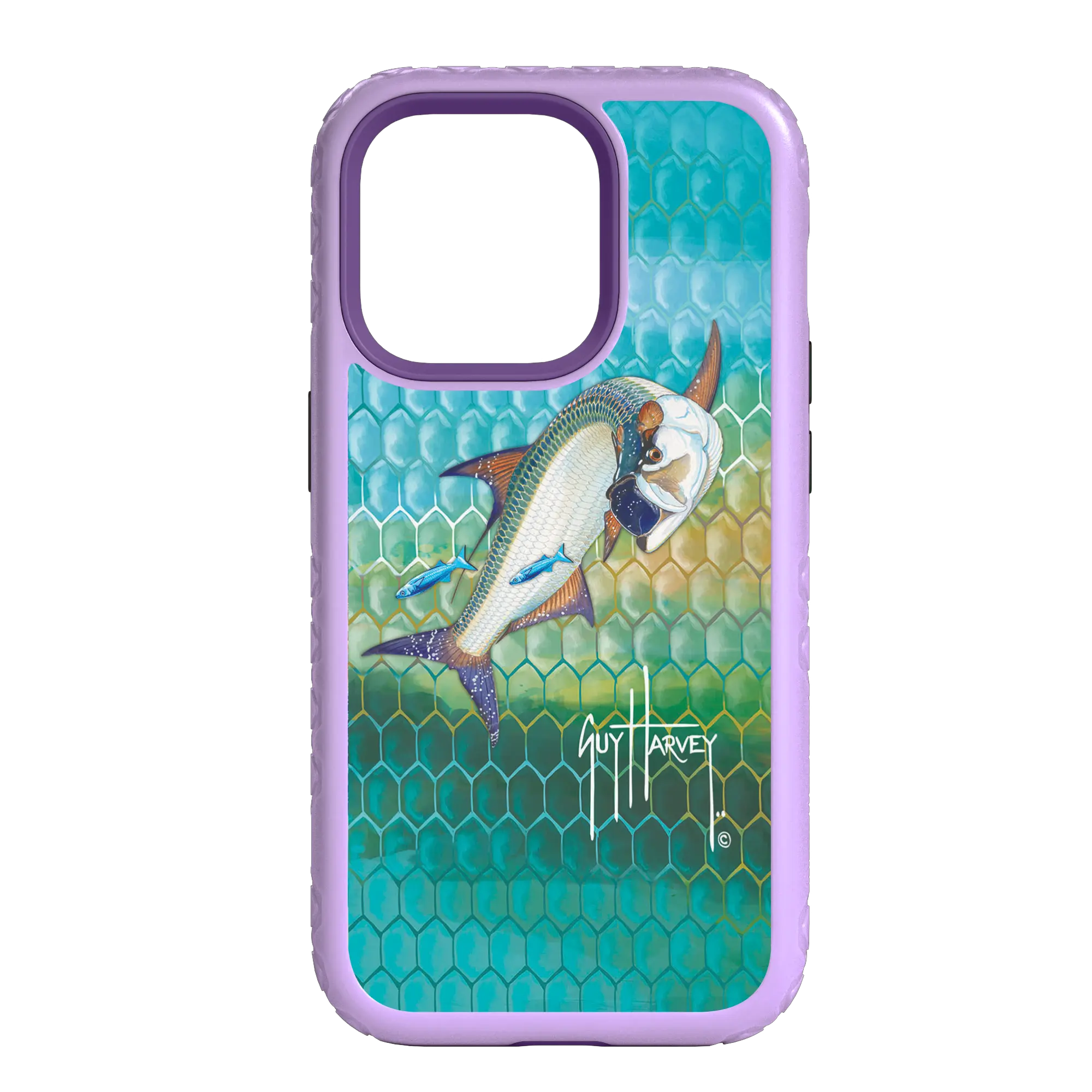 Guy Harvey Fortitude Series for Apple iPhone 14 Pro Max - Tarpon Skin - Custom Case - LilacBlossomPurple - cellhelmet