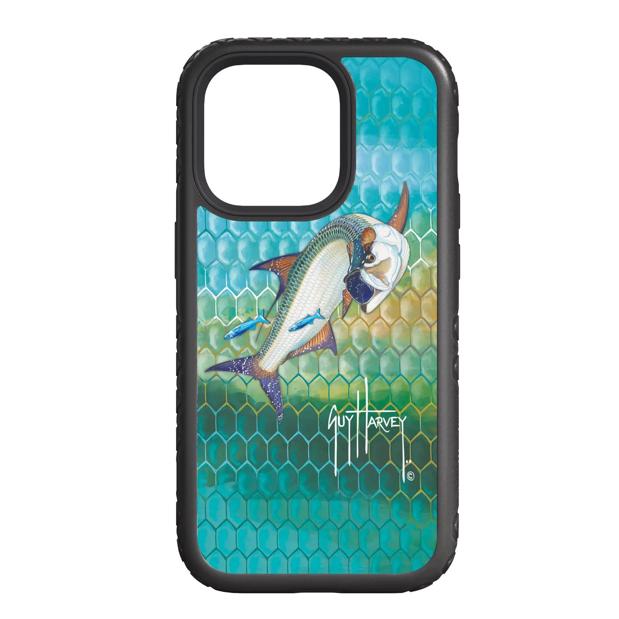 Guy Harvey Fortitude Series for Apple iPhone 14 Pro Max - Tarpon Skin - Custom Case - OnyxBlack - cellhelmet