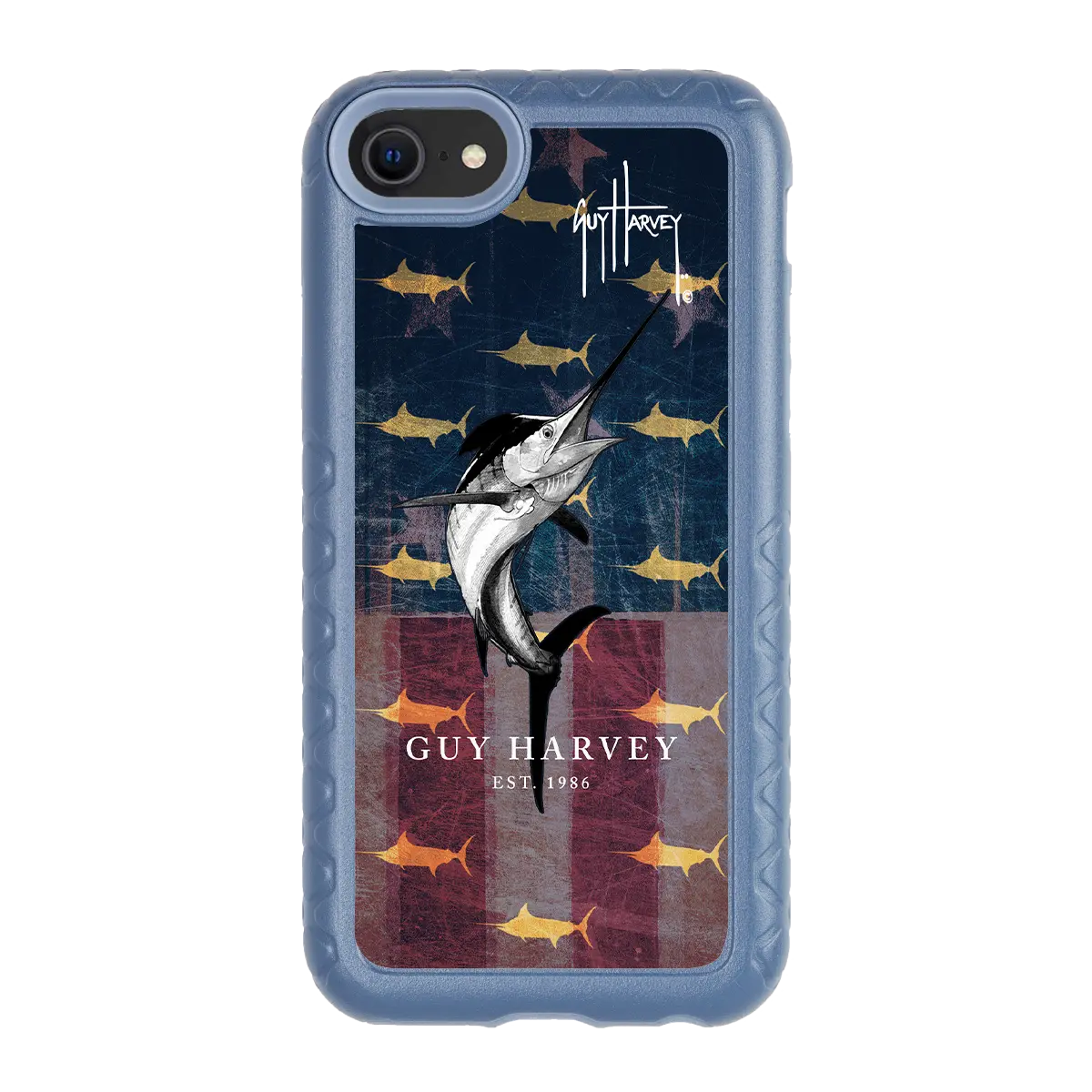 Guy Harvey Fortitude Series for Apple iPhone SE (2020) /6/7/8 - American Marlin - Custom Case - SlateBlue - cellhelmet