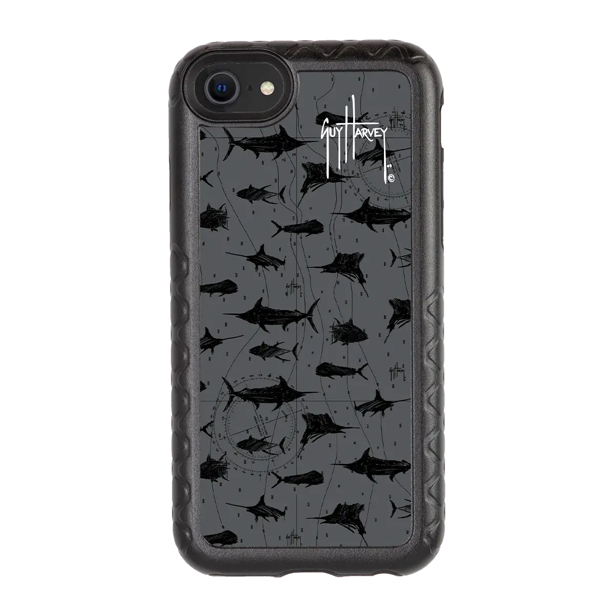 Guy Harvey Fortitude Series for Apple iPhone SE (2020) /6/7/8 - Black Scribbler - Custom Case - OnyxBlack - cellhelmet