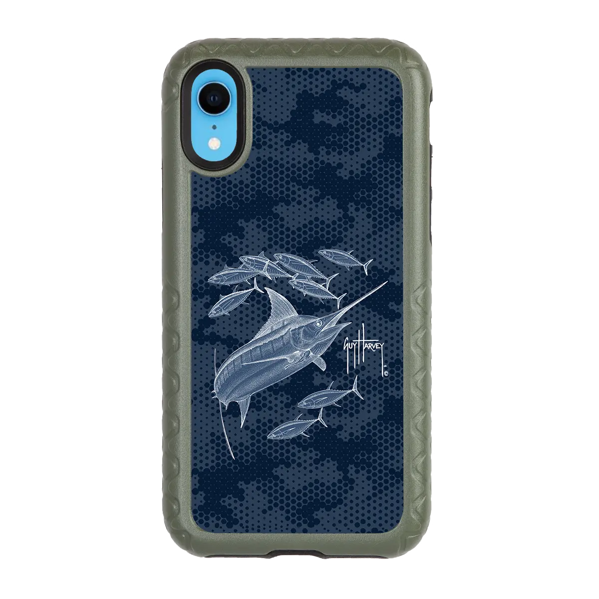 Guy Harvey Fortitude Series for Apple iPhone SE (2020) /6/7/8 - Blue Camo - Custom Case - OliveDrabGreen - cellhelmet