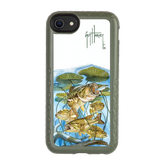 Guy Harvey Fortitude Series for Apple iPhone SE (2020) /6/7/8 - Five Largemouth Under Lilypads - Custom Case - OliveDrabGreen - cellhelmet