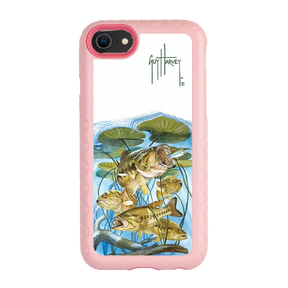 Guy Harvey Fortitude Series for Apple iPhone SE (2020) /6/7/8 - Five Largemouth Under Lilypads - Custom Case - PinkMagnolia - cellhelmet