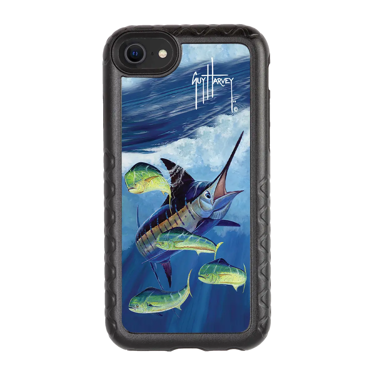 Guy Harvey Fortitude Series for Apple iPhone SE (2020) /6/7/8 - Four Play - Custom Case - OnyxBlack - cellhelmet