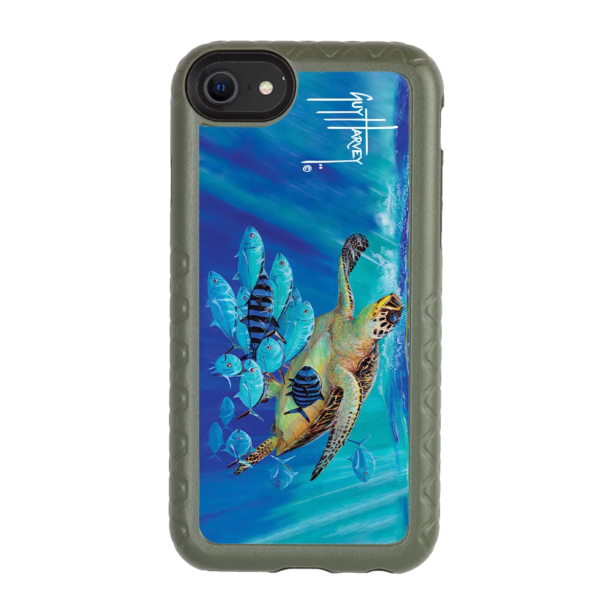 Guy Harvey Fortitude Series for Apple iPhone SE (2020) /6/7/8 - Hawksbill Caravan - Custom Case - OliveDrabGreen - cellhelmet