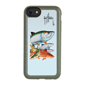 Guy Harvey Fortitude Series for Apple iPhone SE (2020) /6/7/8 - Inshore Collage - Custom Case - OliveDrabGreen - cellhelmet