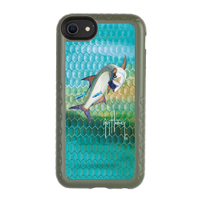 Guy Harvey Fortitude Series for Apple iPhone SE (2020) /6/7/8 - Tarpon Skin - Custom Case - OliveDrabGreen - cellhelmet