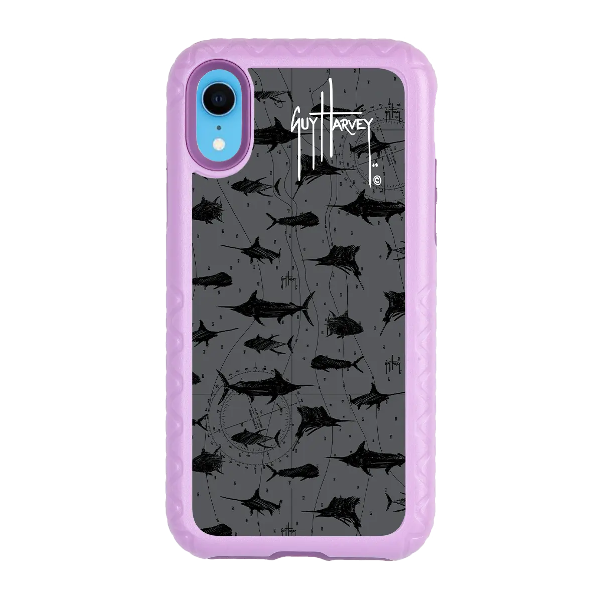 Guy Harvey Fortitude Series for Apple iPhone XR - Black Scribbler - Custom Case - LilacBlossom - cellhelmet