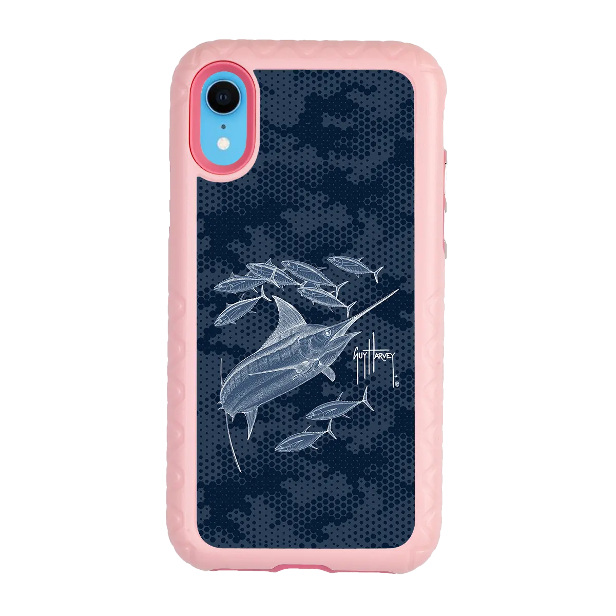 Guy Harvey Fortitude Series for Apple iPhone XR - Blue Camo - Custom Case - PinkMagnolia - cellhelmet