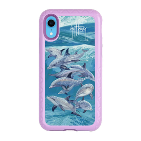 Guy Harvey Fortitude Series for Apple iPhone XR - Bottlenose Dolphins - Custom Case - LilacBlossom - cellhelmet