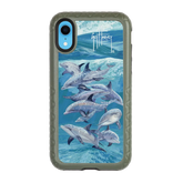 Guy Harvey Fortitude Series for Apple iPhone XR - Bottlenose Dolphins - Custom Case - OliveDrabGreen - cellhelmet