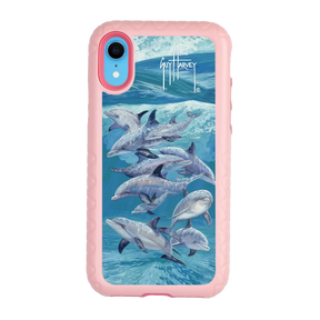 Guy Harvey Fortitude Series for Apple iPhone XR - Bottlenose Dolphins - Custom Case - PinkMagnolia - cellhelmet