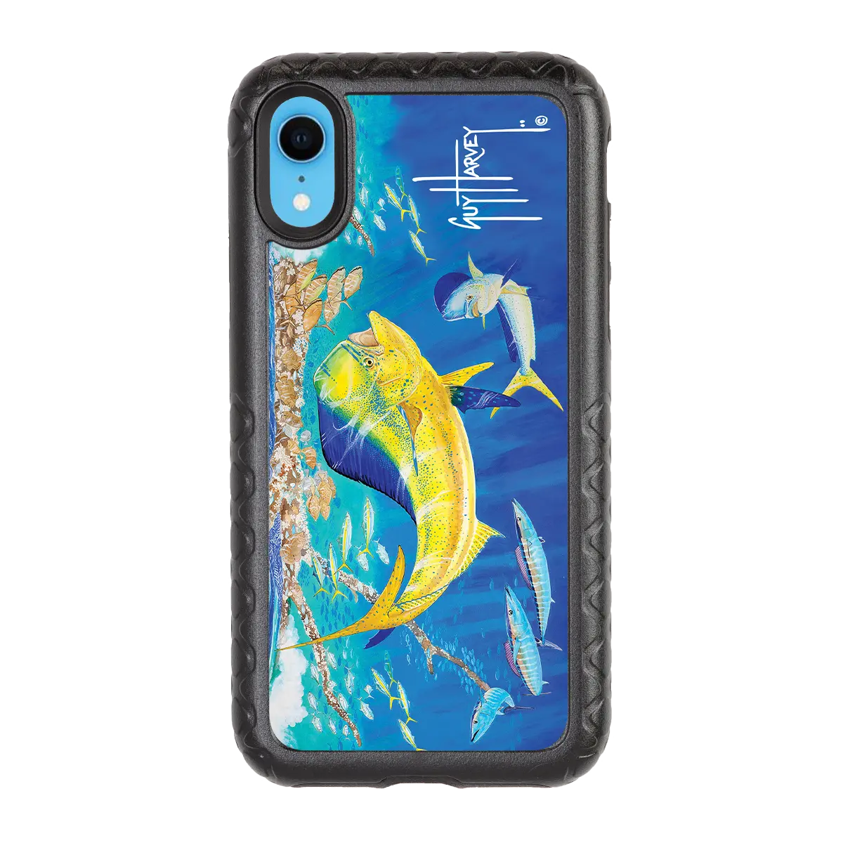 Guy Harvey Fortitude Series for Apple iPhone XR - Dolphin Oasis - Custom Case - OnyxBlack - cellhelmet