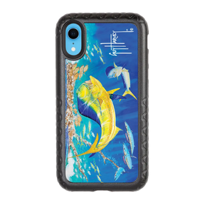 Guy Harvey Fortitude Series for Apple iPhone XR - Dolphin Oasis - Custom Case - OnyxBlack - cellhelmet