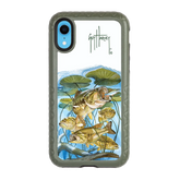 Guy Harvey Fortitude Series for Apple iPhone XR - Five Largemouth Under Lilypads - Custom Case - OliveDrabGreen - cellhelmet