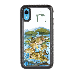 Guy Harvey Fortitude Series for Apple iPhone XR - Five Largemouth Under Lilypads - Custom Case - OnyxBlack - cellhelmet