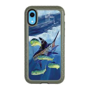 Guy Harvey Fortitude Series for Apple iPhone XR - Four Play - Custom Case - OliveDrabGreen - cellhelmet
