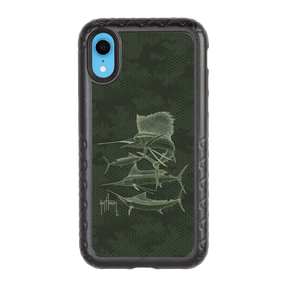 Guy Harvey Fortitude Series for Apple iPhone XR - Green Camo - Custom Case - OnyxBlack - cellhelmet