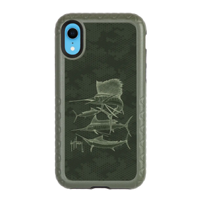 Guy Harvey Fortitude Series for Apple iPhone XR - Green Camo - Custom Case - OliveDrabGreen - cellhelmet