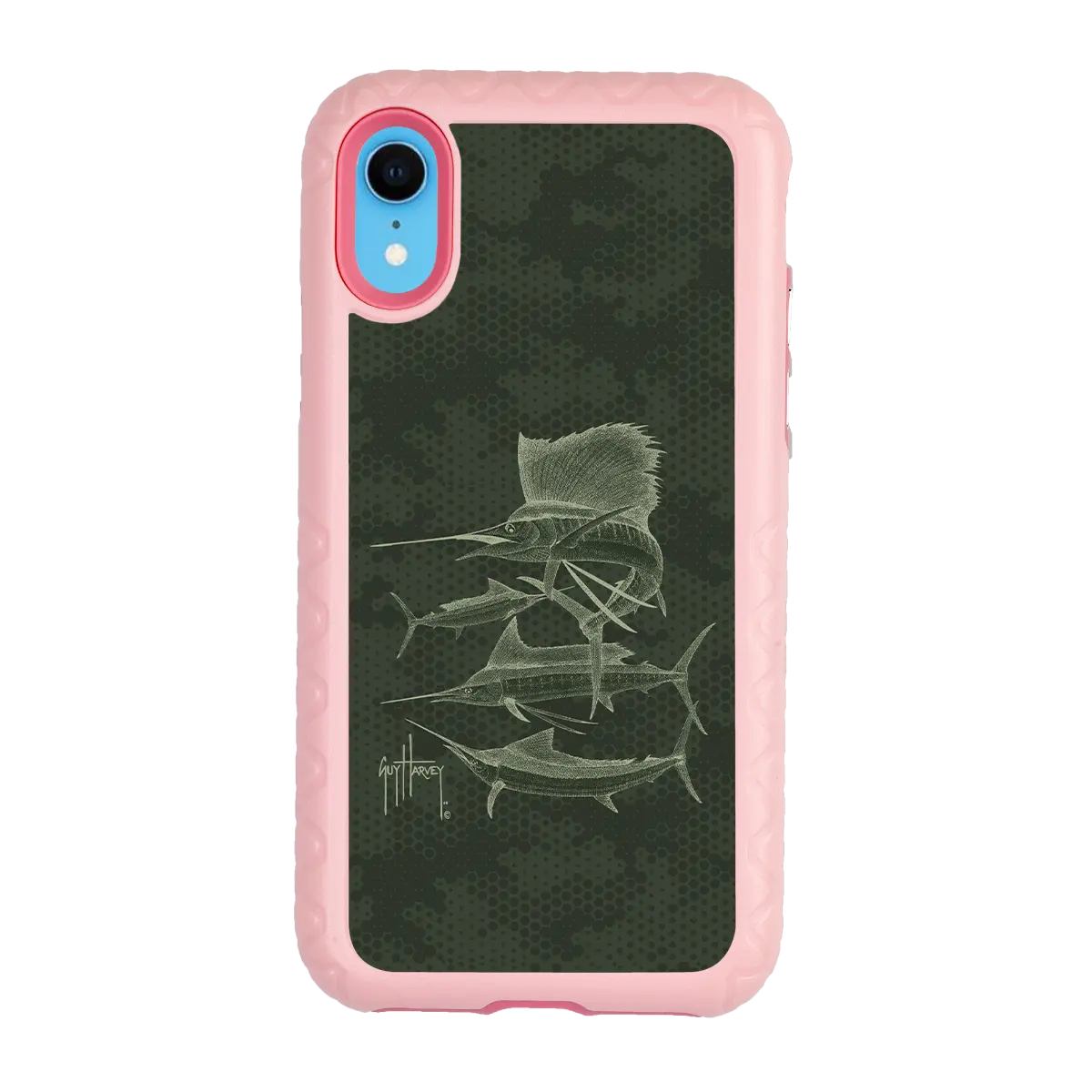 Guy Harvey Fortitude Series for Apple iPhone XR - Green Camo - Custom Case - PinkMagnolia - cellhelmet