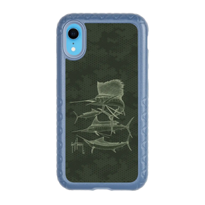 Guy Harvey Fortitude Series for Apple iPhone XR - Green Camo - Custom Case - SlateBlue - cellhelmet