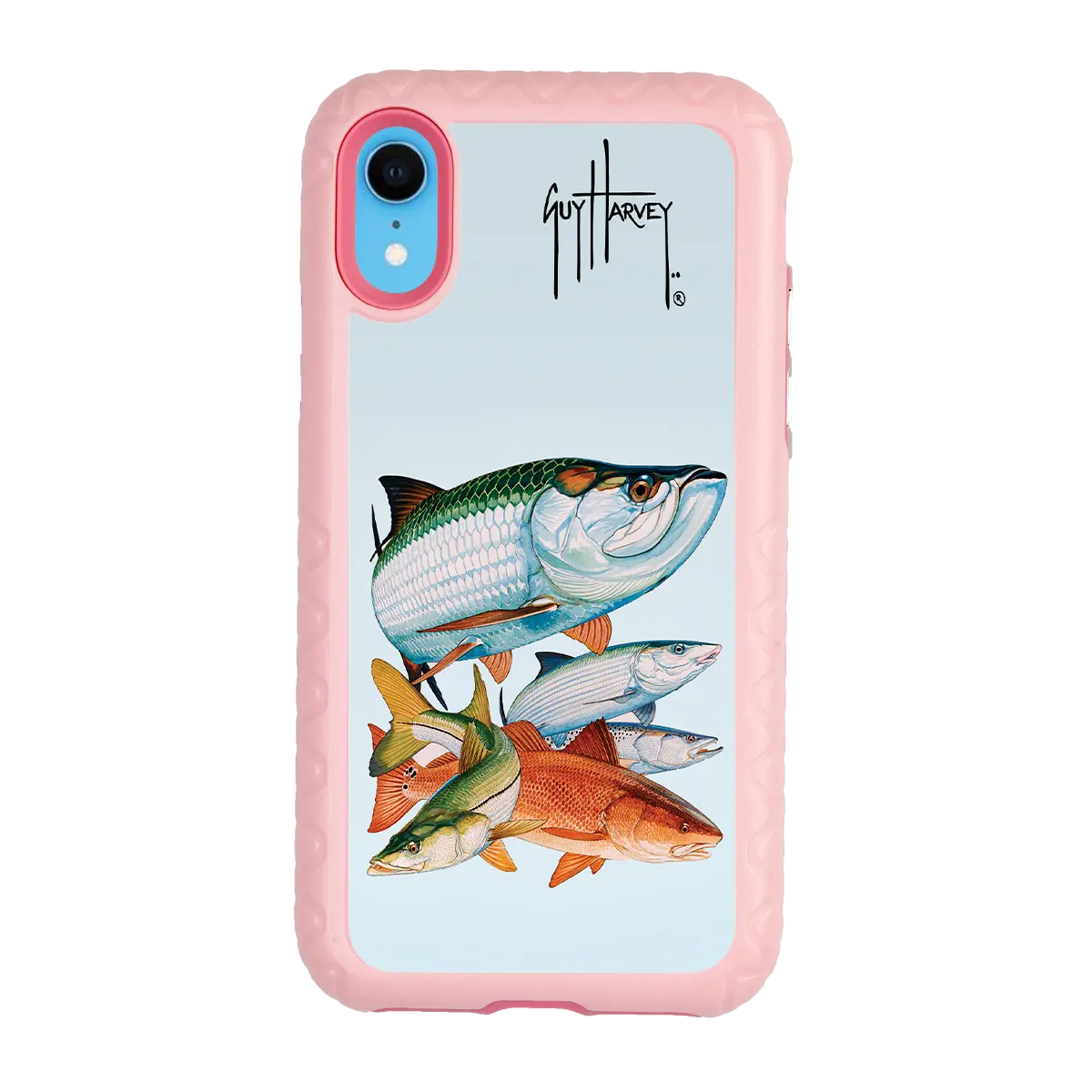 Guy Harvey Fortitude Series for Apple iPhone XR - Inshore Collage - Custom Case - PinkMagnolia - cellhelmet
