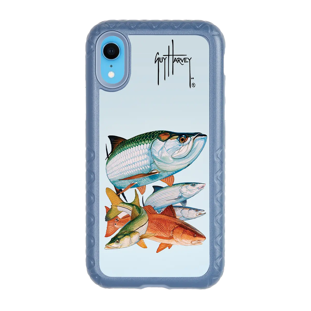Guy Harvey Fortitude Series for Apple iPhone XR - Inshore Collage - Custom Case - SlateBlue - cellhelmet