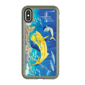 Guy Harvey Fortitude Series for Apple iPhone XS Max - Dolphin Oasis - Custom Case - OliveDrabGreen - cellhelmet