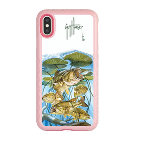 Guy Harvey Fortitude Series for Apple iPhone XS Max - Five Largemouth Under Lilypads - Custom Case - PinkMagnolia - cellhelmet