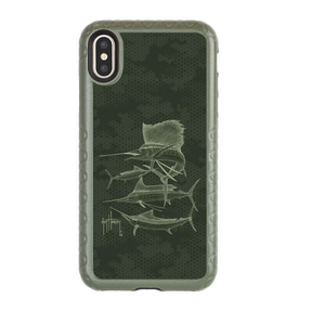 Guy Harvey Fortitude Series for Apple iPhone XS Max - Green Camo - Custom Case - OliveDrabGreen - cellhelmet