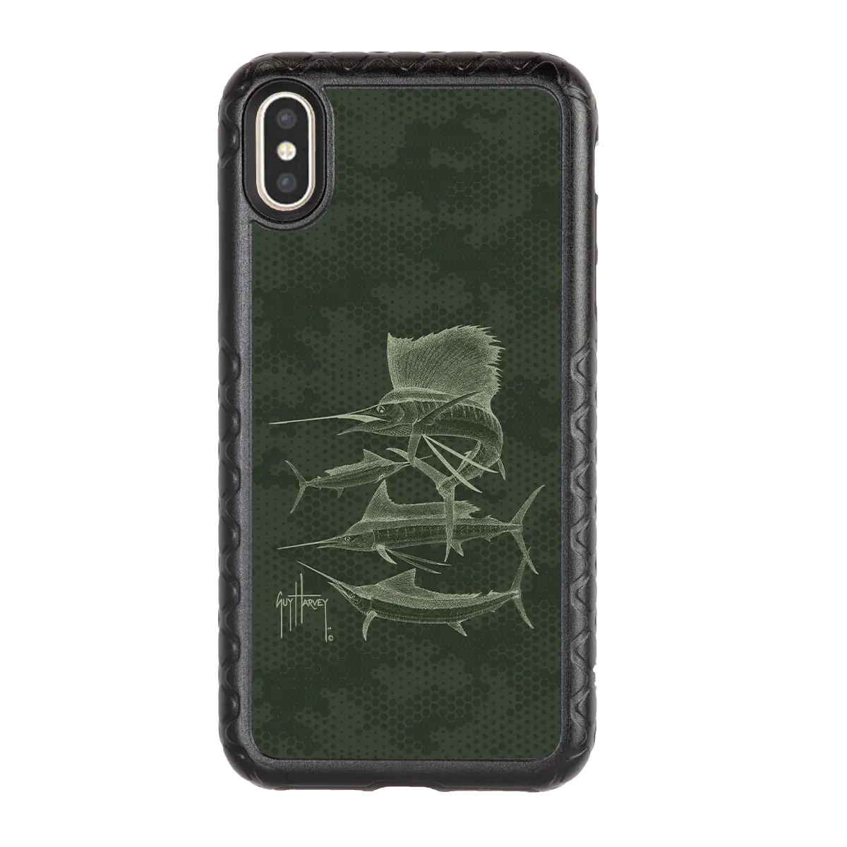 Guy Harvey Fortitude Series for Apple iPhone XS Max - Green Camo - Custom Case - OnyxBlack - cellhelmet