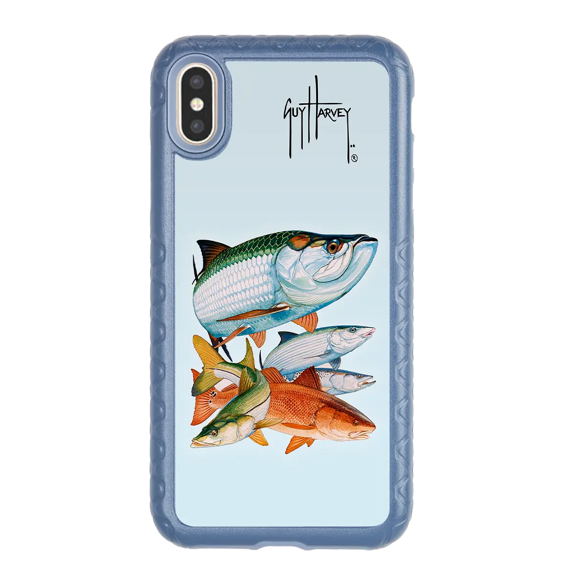 Guy Harvey Fortitude Series for Apple iPhone XS Max - Inshore Collage - Custom Case - SlateBlue - cellhelmet