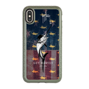 Guy Harvey Fortitude Series for Apple iPhone XS/X - American Marlin - Custom Case - OliveDrabGreen - cellhelmet