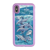 Guy Harvey Fortitude Series for Apple iPhone XS/X - Bottlenose Dolphins - Custom Case - LilacBlossom - cellhelmet