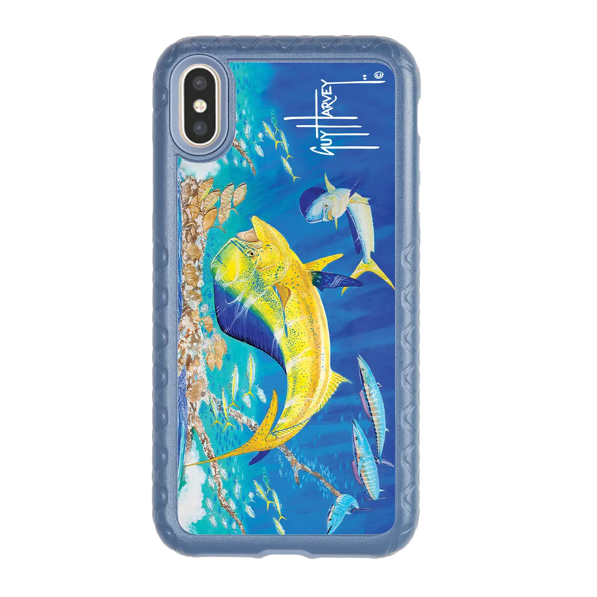 Guy Harvey Fortitude Series for Apple iPhone XS/X - Dolphin Oasis - Custom Case - SlateBlue - cellhelmet