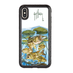Guy Harvey Fortitude Series for Apple iPhone XS/X - Five Largemouth Under Lilypads - Custom Case - OnyxBlack - cellhelmet