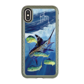 Guy Harvey Fortitude Series for Apple iPhone XS/X - Four Play - Custom Case - OliveDrabGreen - cellhelmet