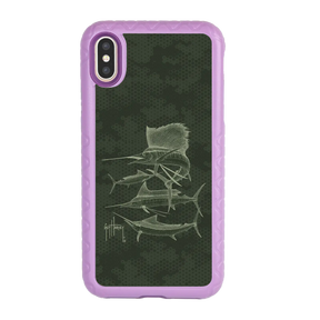 Guy Harvey Fortitude Series for Apple iPhone XS/X - Green Camo - Custom Case - LilacBlossom - cellhelmet