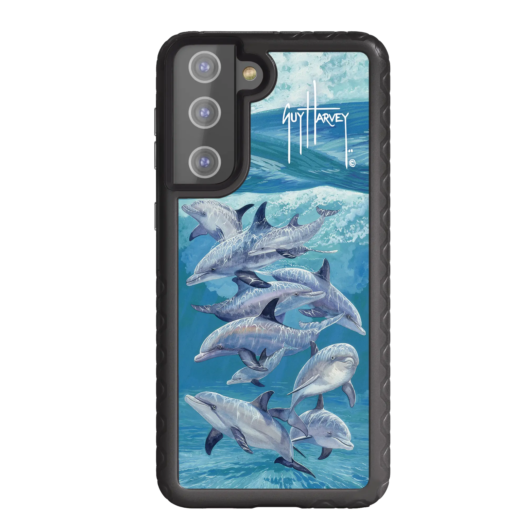 Guy Harvey Fortitude Series for Samsung Galaxy S21 - Bottlenose Dolphins - Custom Case - OnyxBlack - cellhelmet